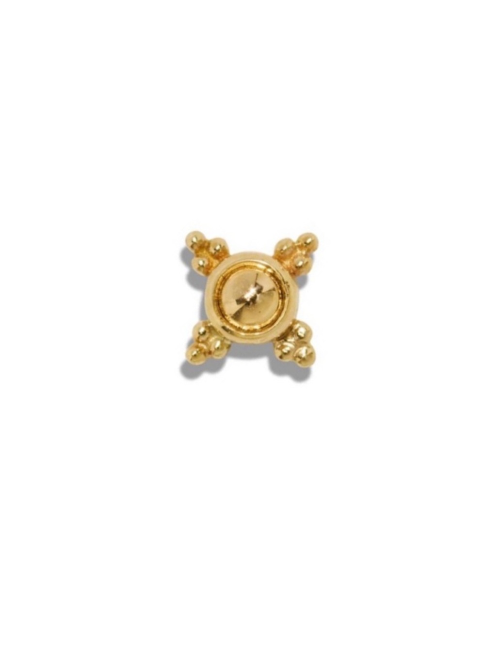 Mini Kandy 14k Solid YG 4-prong w/Decorative YG Bead by BVLA Threadless End